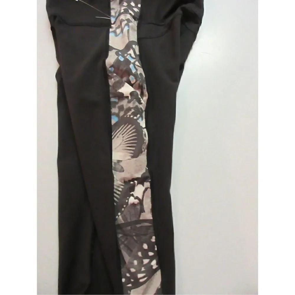 Lululemon athleisure yoga pants butterfly contrast sz 2